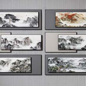 新中式装饰挂画3D模型下载